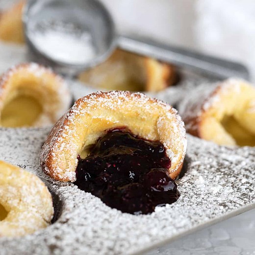 Mini Dutch Pancakes with Warm Blueberry Sauce - Seasons and Suppers