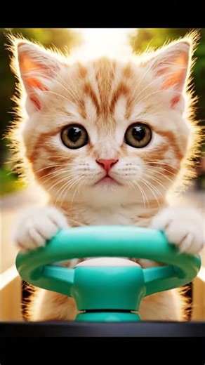Kitten Driving A Tiny Toy Car – Cutest Park Ride Ever #cat #kitten