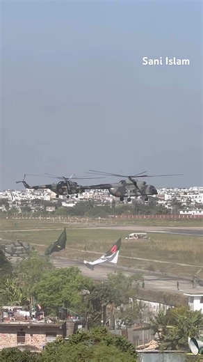 BAF Helicopters carrying flags #bangladesh #bangladeshairforce #victoryday2025 #aviation #helicopter