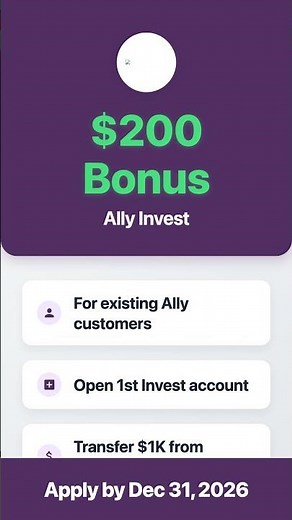 $200 Ally Invest Bonus for Existing Customers 💰