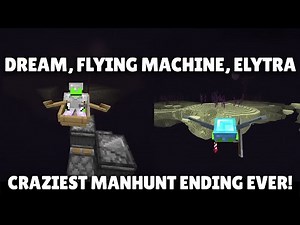 Flying Machines and Elytra in Minecraft Manhunt - The Craziest Manhunt Ending Ever! (Full Clip)