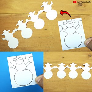Today i will show you how to cut paper snowman step by step. paper snowman cutting instruction for christmas decoration. It's very easy and unique tutorial for christmas crafts 2022 #crafts #snowflakes | Creative Art & Craft Ideas