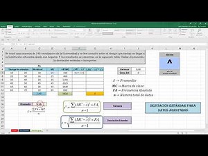 Desviación Estándar para datos agrupados (EXCEL)