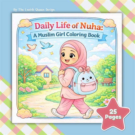 Cozy Girl Coloring Book | Muslim Printable Art for Kids & Adults | Digital Coloring Pages - Etsy UK