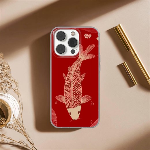 Koi Fish Phone Case Cute Japanese Style Cover for iPhone 16e, 17 Pro Max, 15, 13, Samsung S26, A56, Pixel 10, 9A - Etsy