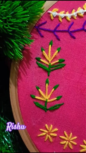 beautiful threads embroidery design tutorial 🪡😍 #threadart #handbroidery #needlework #sewingpattern