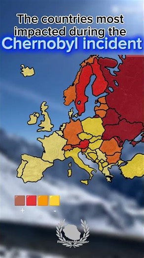 The countries most impacted during the Chernobyl incident #map #mapping #geography #history #mapper