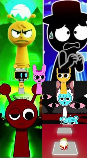 Sprunki Incredibox Wenda vs Retake vs Grey vs Brud Tiles Hop rush.