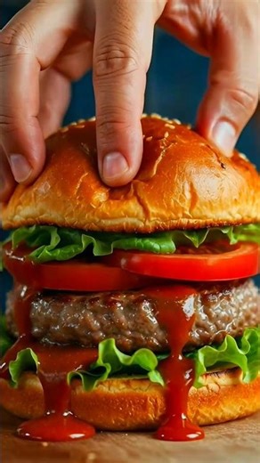 Hamburger ASMR cooking by ai #shorts