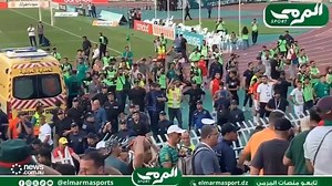 Horrific scenes as barricade collapses at football stadium