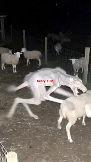 😱 Scary CCTV Camera Footage Of A Creepy Creature In Sheep Farm 🐑 #scary #cctv #creature #creepy #fyp