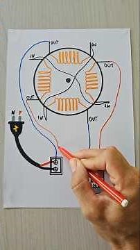 The electrical diagram shows all the connections of a single-phase electric motor.