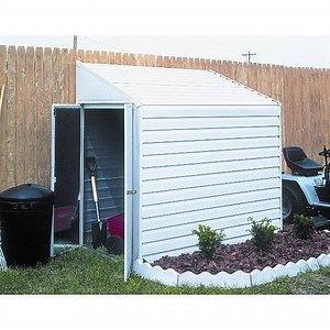 Yardsaver® 4 x 7 ft Steel Storage Shed Pent Roof Eggshell
