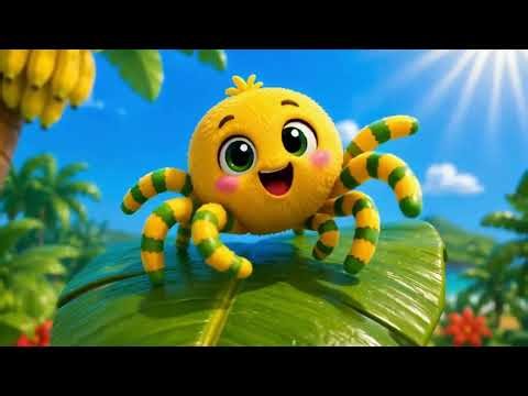 Itsy Bitsy Banana Spider 🕷️🍌 | Summer Nursery Rhyme for Kids | Tiny Zoo Fruits