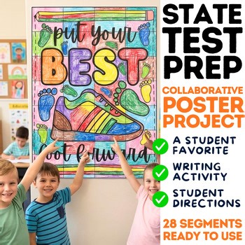 State Testing Encouragement Collaborative Poster | Test Motivation Coloring Fun