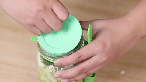 Advanced Fermentation Kit - Pickle Kit, Sauerkraut Making Kit Kimchi Container - Fermentation Airlock Lids for Wide Mouth Mason Jars by The Amish Chef