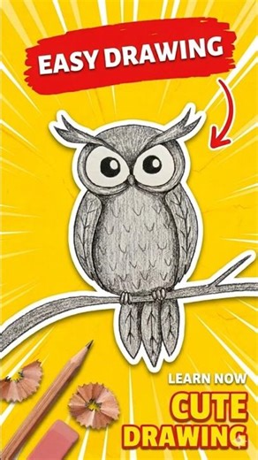 Cute Owl Drawing in 30 Seconds 🦉 Easy Sketch! #drawing #art