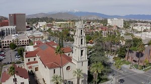 Aerial View Historic Skyline Downtown Riverside Stock Footage Video (100% Royalty-free) 1068068006 | Shutterstock