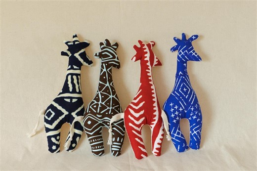 Handmade Giraffe Plush Toys Made From African Chitenge Fabric - Soft, Cute & Unique | Perfect for Children or as Room Decoration - Etsy Canada