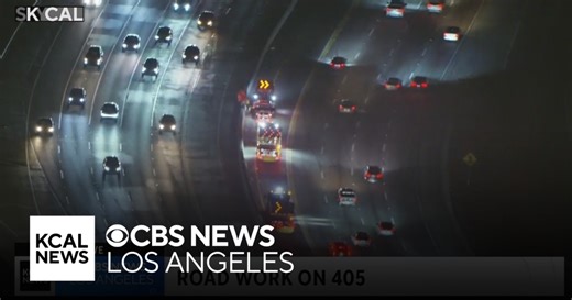 Overnight roadwork begins on 405 Freeway, expected to last through week