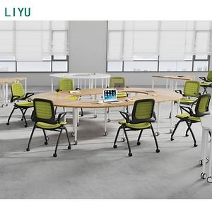 [Hot Item] Liyu Meeting Room Mesh Folding Chair Training Chair Stackable Conference Room Chairs with Casters