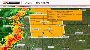 ⚠️ NEXT Weather Alert: Severe T-Storm Warning for Minnehaha, Lincoln, Rock, Sioux, Lyon, Turner, Pipestone, Lake, McCook, Moody county until 7/15 9:30PM. Severe thunderstorms can produce quarter-size hail (or larger) and/or wind gusts to 60 mph or greater. Take shelter inside, in an interior room on the lowest floor of a sturdy building, and stay away from windows until the storm passes. More: wcco.com/weather | WCCO & CBS News Minnesota