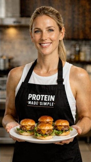 🍔🥒 High-Protein Healthy Turkey Sliders (full recipe in the comments) #highproteinmadesimple