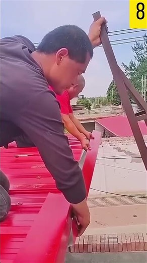 Amazing Iron Roof Edge Installation Using Smart Techniques 🏠🔩 #shorts