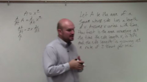 Solve with changing area using related rates