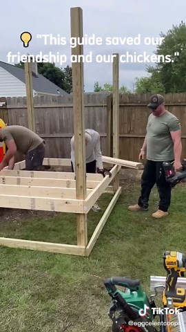 We had zero experience, 3 power tools, and way too much confidence 😂 But thanks to this chicken coop guide, we didn’t lose a finger… or a friendship 🛠️🐔 Find our guide in this link: eggcelentcoops.com. Tag your DIY crew 👇 #BackyardChickens #ChickenCoopBuild #DIYFailsAndWins #FarmTok #EggcelentCoops #viralvideo #viral