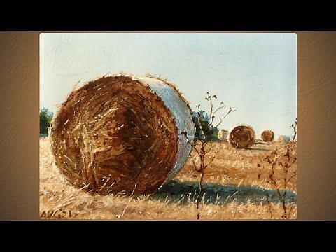 How To Paint Bales Of Hay In Acrylic On Miniature Canvas