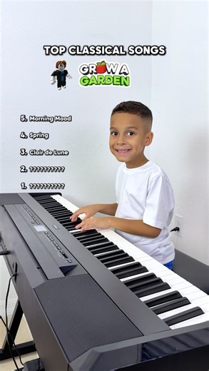 🌟 7 year old Jelijah Diaz is amazing on the piano 🎹 Here he plays the top five classical pieces from the Roblox game Grow A Garden 🪴 What is truly incredible is that Jelijah played each piece straight from memory on the spot with no music sheets and did not take time to learn or study them beforehand, all completely by ear 👂🏼🎼 Watching him play from his brain with such confidence and express so much feeling at such a young age is nothing short of remarkable 🤯💙 #piano #growagarden #roblox