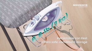 SONGMICS Ironing Board, Foldable Iron Board, Height Adjustable up to 35 Inches, with 4 Layered Cover and Pad, Iron Rest, Hook, Steel X-Legs, for Home, Laundry Room, Dorm, Dove Gray ULLB001G01