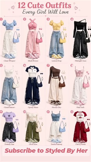 12 Cute Outfit Ideas Every Girl Will Love 💖 #fashion #ytshorts #shorts #trending #viral #usa