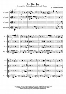 La Bamba by Los Lobos - Clarinet Quartet - Intermediate Digital Sheet Music | Sheet Music Plus