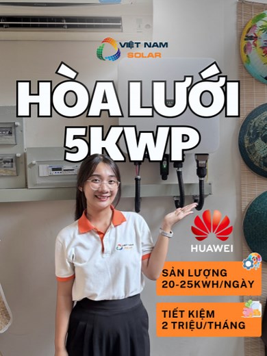 Bảng giá lắp điện mặt trời hòa lưới Huawei 5kWp (TP.HCM)
