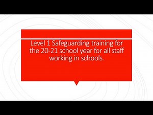 Level 1 safeguarding training for all staff working in schools