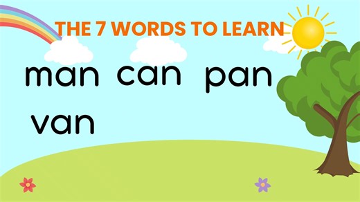 Learning to Read 7 Words a Day --Part 3 | Read Kids