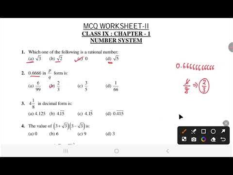 CLASS 9 NUMBER SYSTEM MCQ practice 01