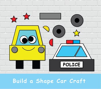 Build a Shape Car, 2D Shapes Center Activities, File Folder Games