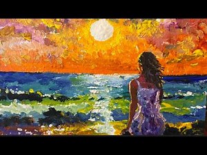How To Paint An Impasto Sunset With Gouache on A Greeting Card