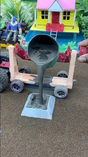 🚜😱 Mini Tractor Cement Pillar Making Machine | Amazing DIY Real Working Construction Build #shorts