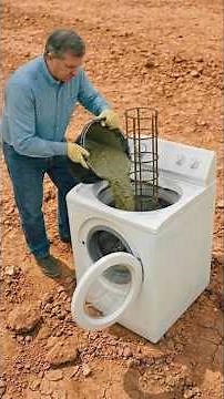 Millions don't know this secret! Pour cement into a washing machine a surprising result will occur!