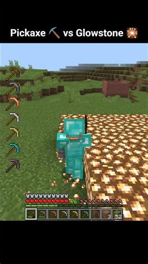 All Gold Diamond Pickaxe vs Glowstone in Minecraft