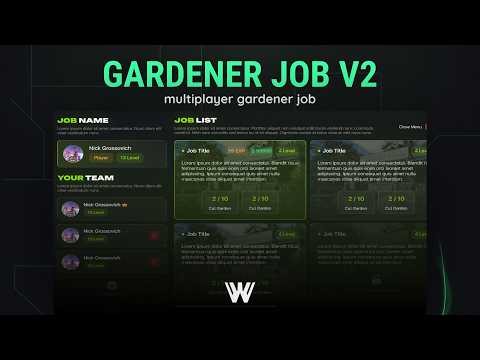 Fivem Multiplayer Gardener Job V2 | WASD Scripts