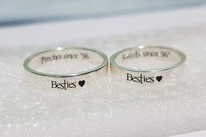 Sterling Silver BEST FRIEND RINGS Personalized Custom Name Engraved Ring Best Friend Gift Bff Friendship Memorial Jewelry for 2 3 4 5 & More - Etsy
