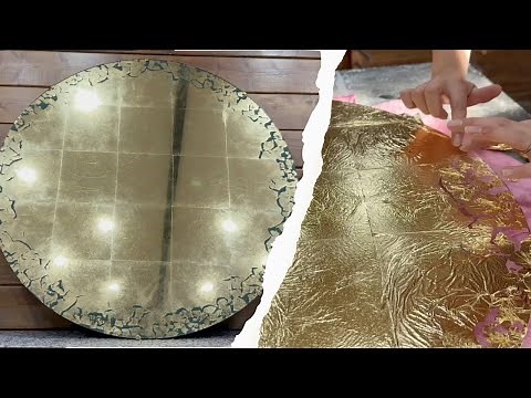 Making A Custom Gilded Glass Mirror with Dutch Gold Leaf (Verre Églomisé, Aged Glass, Antique Glass)