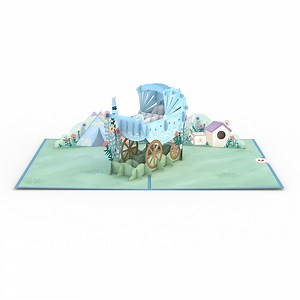 Cards for Baby Boy with Carriage | Baby Carriage Pop Up Card | Lovepop