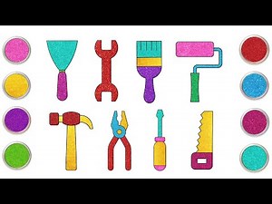 Step By Step Construction Tools Drawing for Kids 🛠️ HooplaKidz How To
