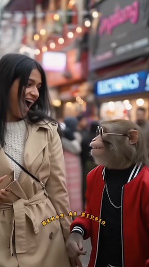 4.1K views · 63 reactions | لڑکی کے ساتھ Prank  #monkey #funny #rehanaistudio | Rehan AI Studio | Facebook